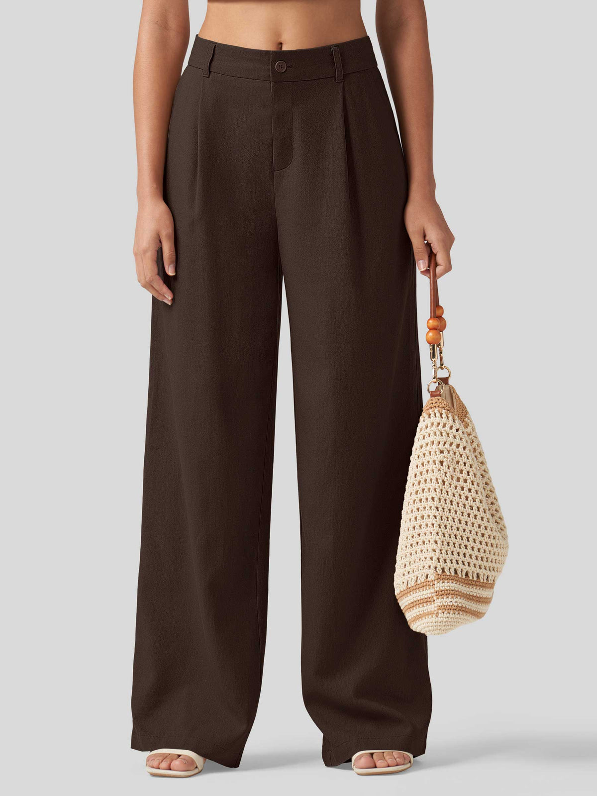 Lavisa - Women's Linen Wide Leg Pants - Flat Front & Comfortable
