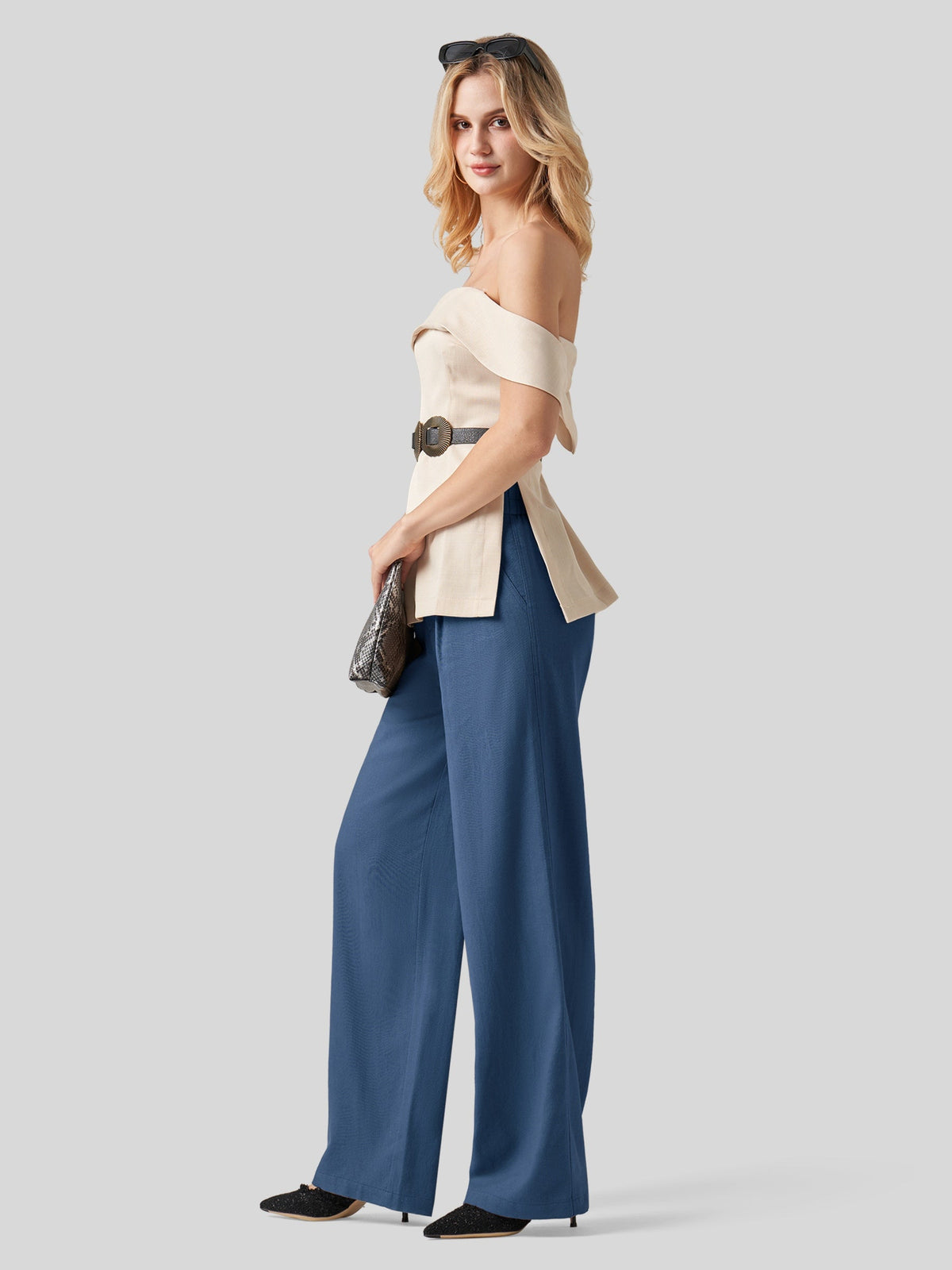 Lavisa - Women's Linen Wide Leg Pants - Flat Front & Comfortable