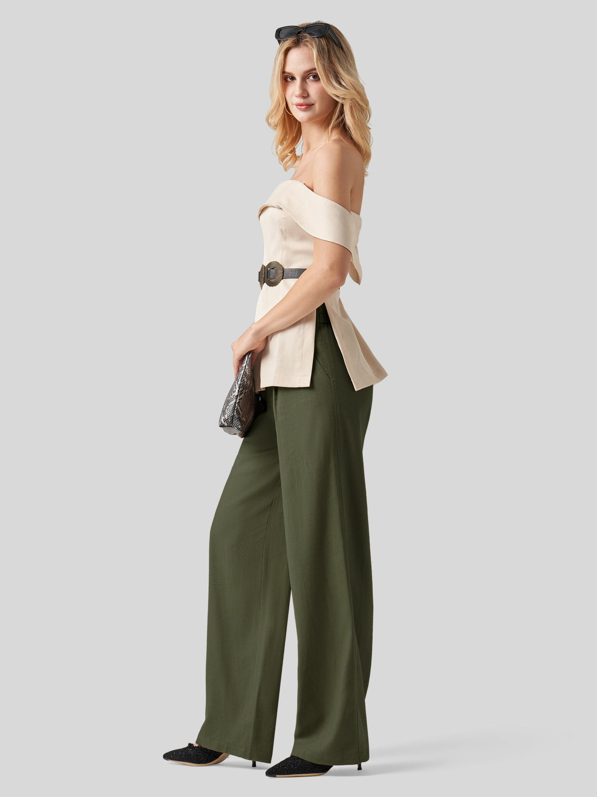 Lavisa - Women's Linen Wide Leg Pants - Flat Front & Comfortable