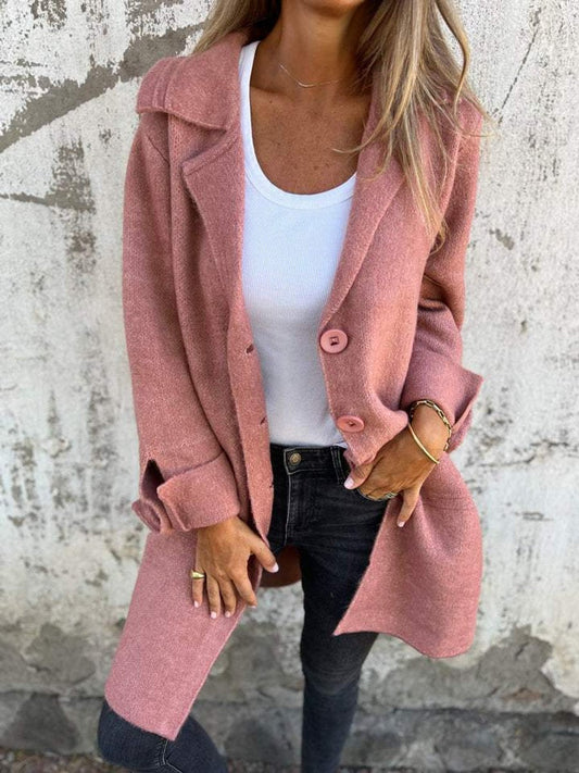 Lavisa - Women's Oversized Longline Lapel Coat