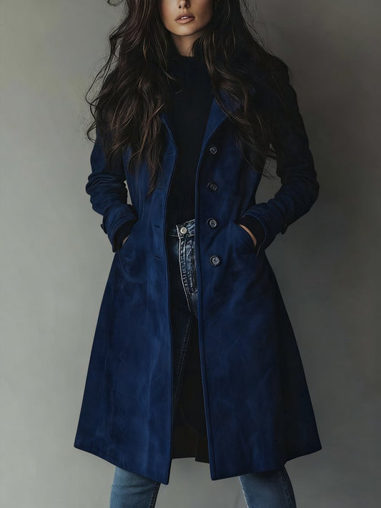 Lavisa - Women's Longline Double-Breasted Tailored Trench Coat