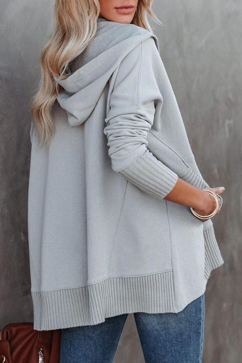 Lavisa - Women's Longline Hooded Drawstring Tunic Sweatshirt