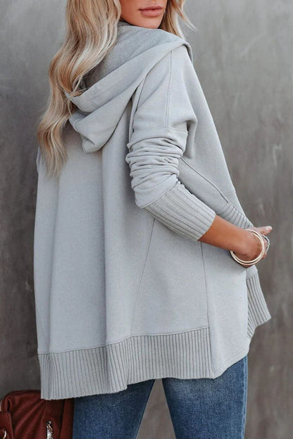 Lavisa - Women's Longline Hooded Drawstring Tunic Sweatshirt