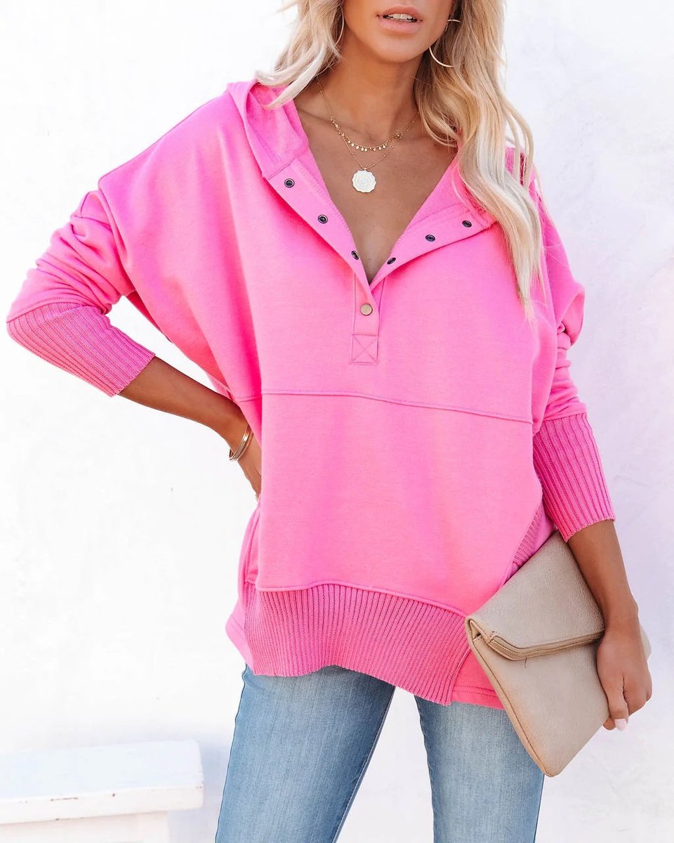 Lavisa - Women's Longline Hooded Drawstring Tunic Sweatshirt