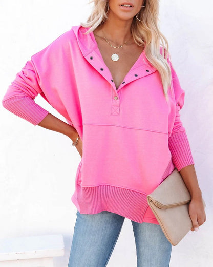 Lavisa - Women's Longline Hooded Drawstring Tunic Sweatshirt