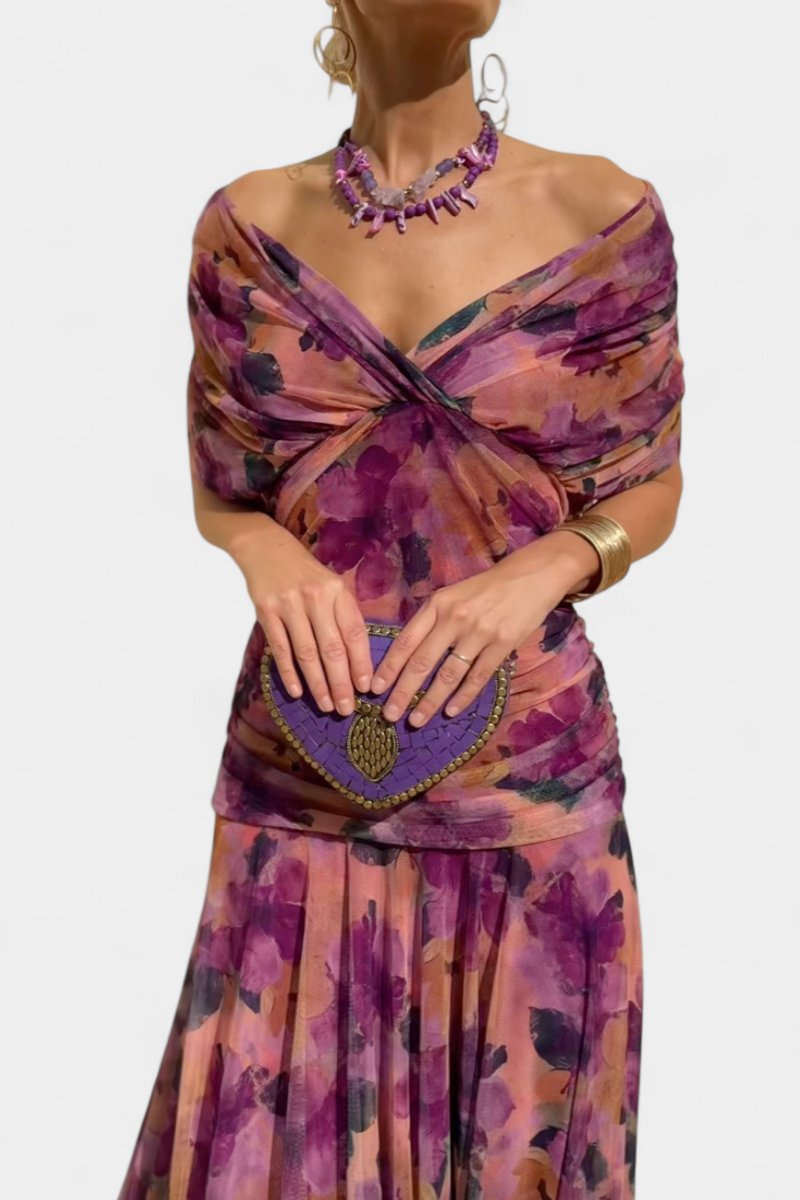 Women's Off-Shoulder Flowing Maxi Dress - Variant Style 11 | Lavisa