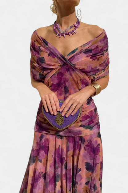 Women's Off-Shoulder Flowing Maxi Dress - Variant Style 11 | Lavisa