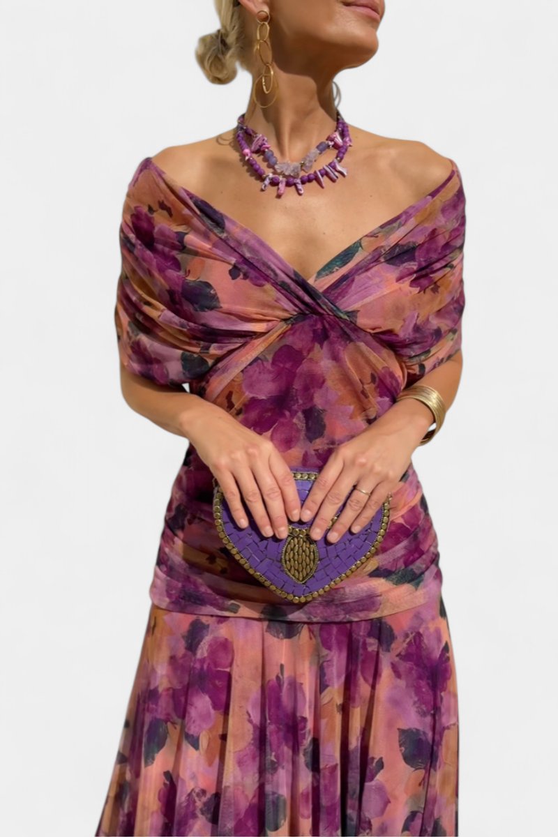 Women's Off-Shoulder Flowing Maxi Dress - Variant Style 13 | Lavisa