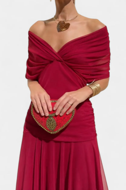 Women's Off-Shoulder Flowing Maxi Dress - Variant Style 16 | Lavisa
