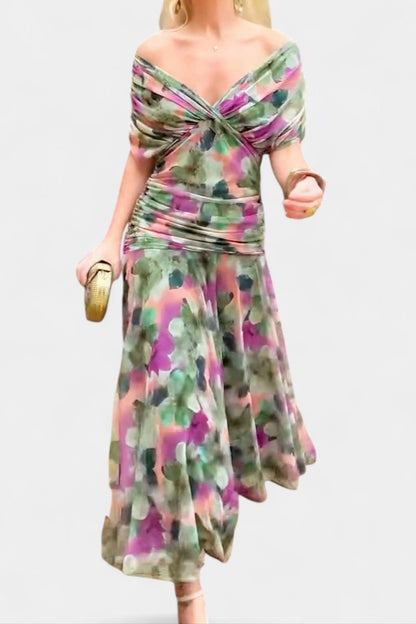 Women's Off-Shoulder Flowing Maxi Dress - Variant Style 8 | Lavisa