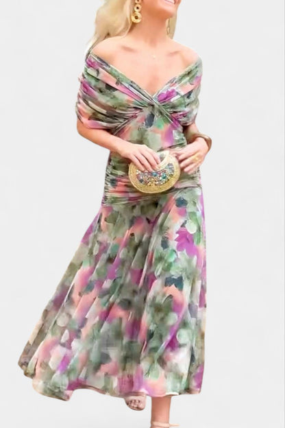 Women's Off-Shoulder Flowing Maxi Dress - Variant Style 9 | Lavisa