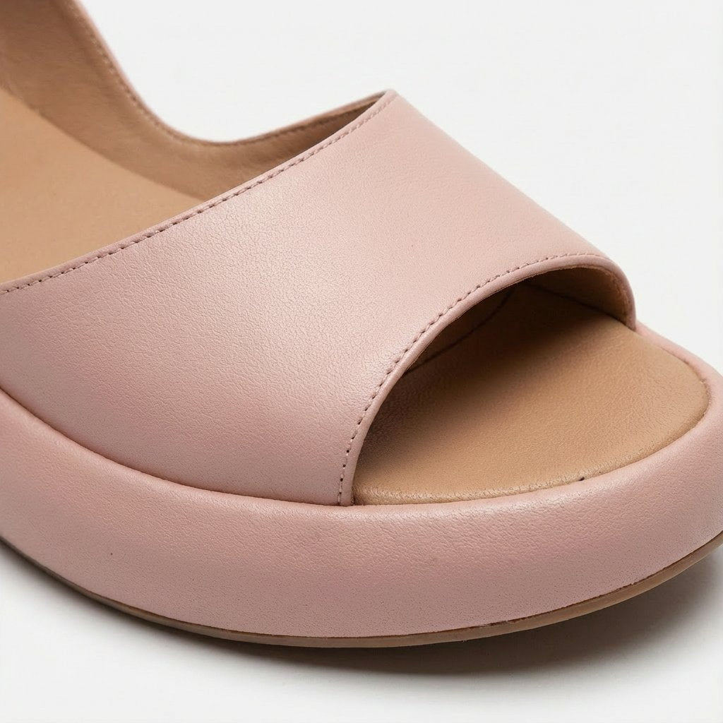 Women's Open-Toe Slingback Flatform Sandals - Back View | Lavisa