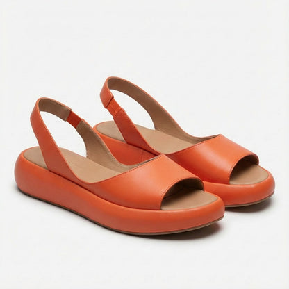 Women's Open-Toe Slingback Flatform Sandals - Sole & Material View | Lavisa
