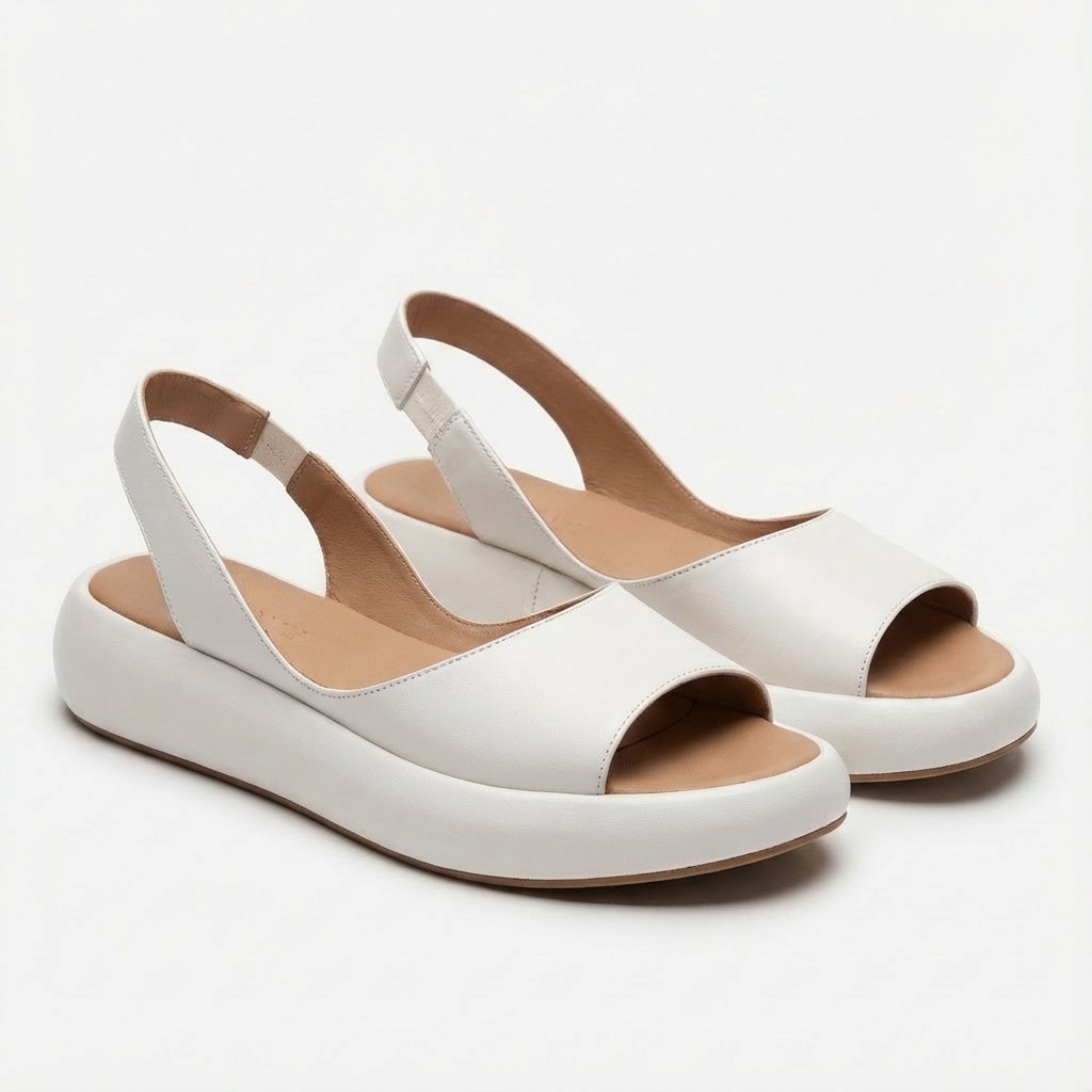 Women's Open-Toe Slingback Flatform Sandals - Lifestyle & Model Angle | Lavisa
