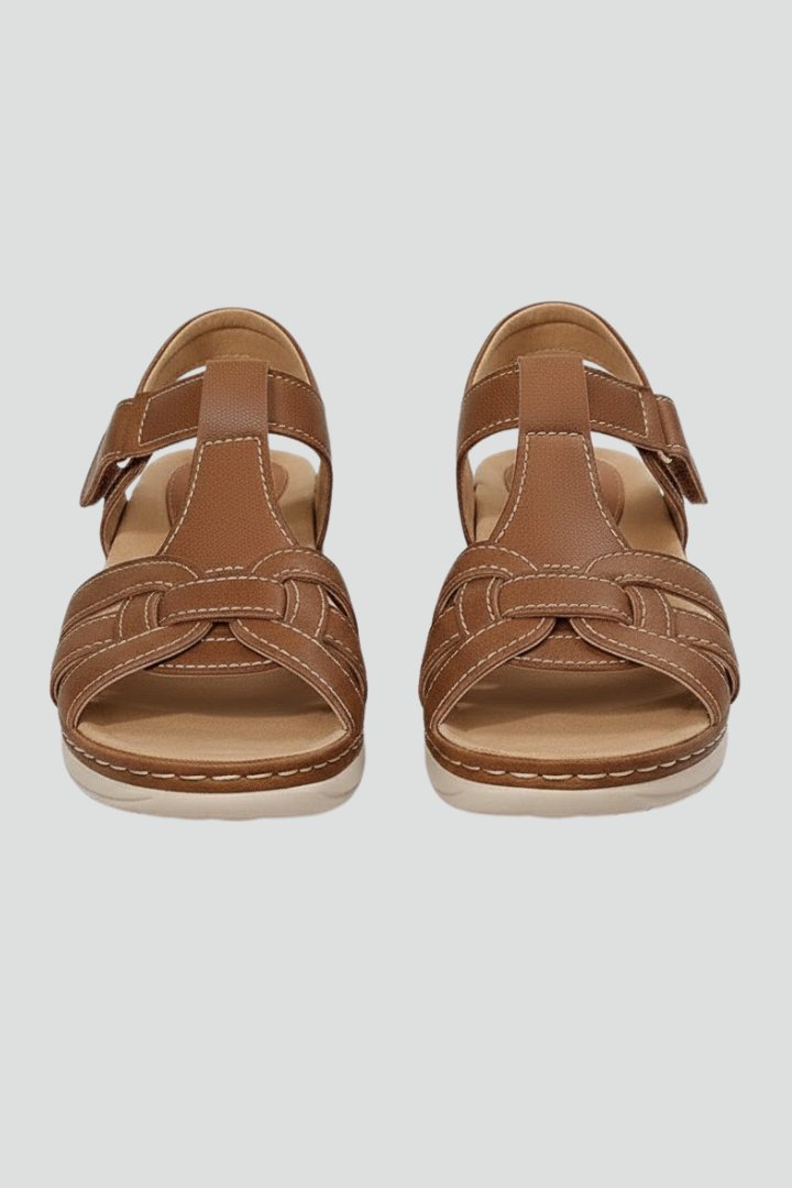 Lavisa - Women's Open-Toe Woven-Strap Flat Velcro Sandals