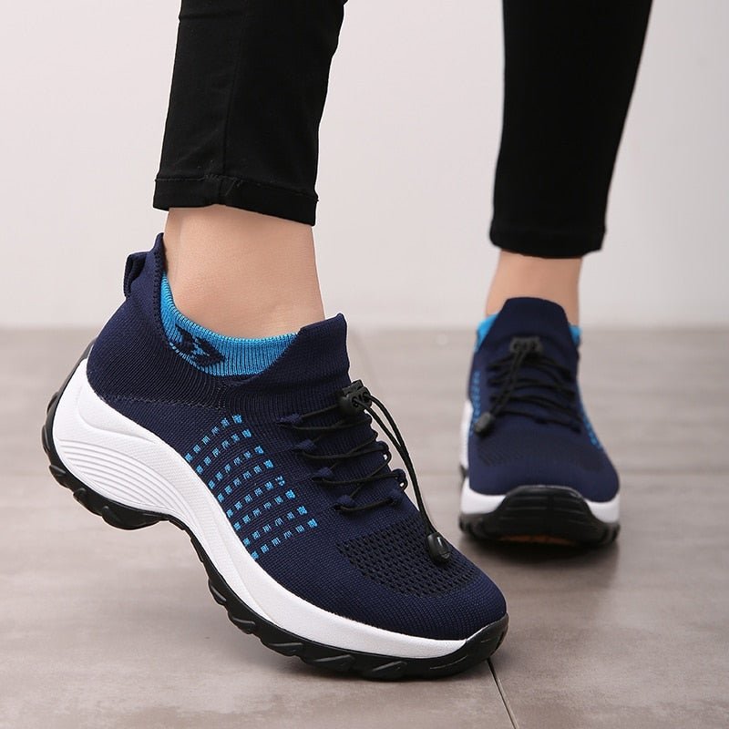 Women's Orthopedic Memory-Foam Lace-Up Platform Trainers - Variant Style 11 | Lavisa