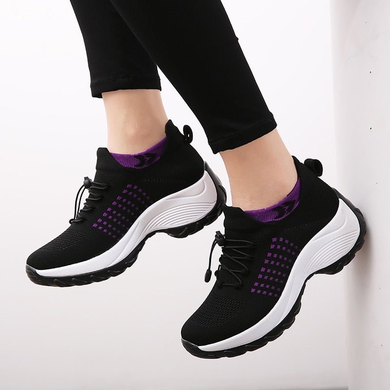 Women's Orthopedic Memory-Foam Lace-Up Platform Trainers - Variant Style 12 | Lavisa