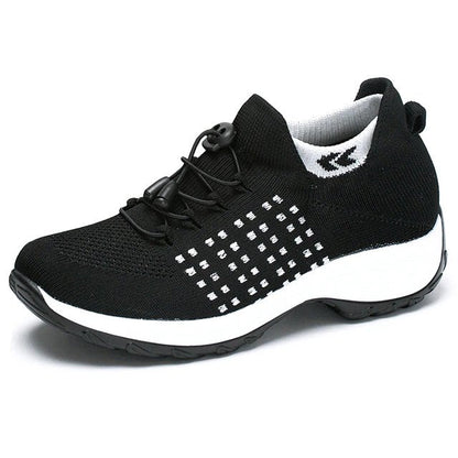 Women's Orthopedic Memory-Foam Lace-Up Platform Trainers - Variant Angle | Lavisa