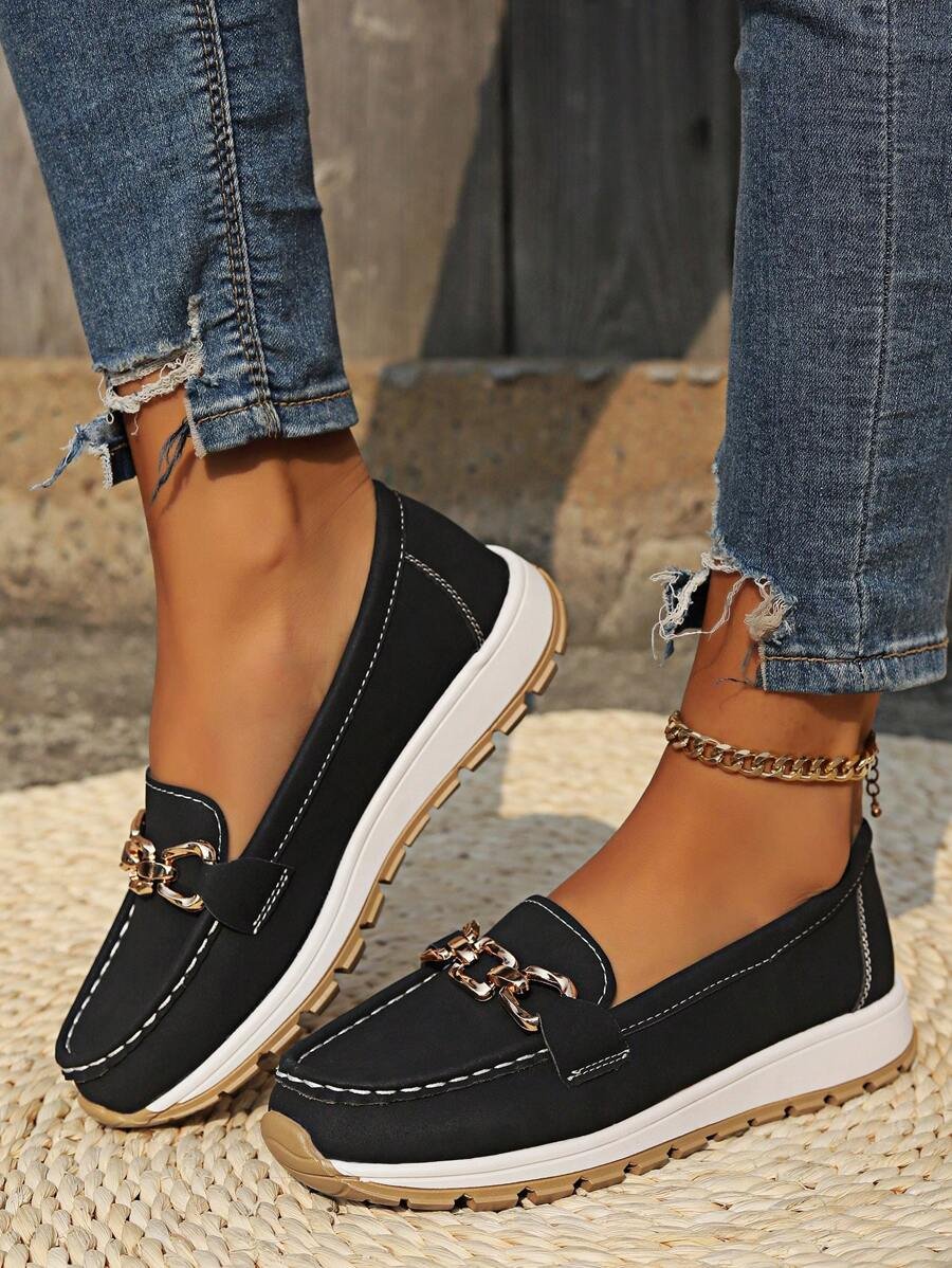 Women's Orthopedic Non-Slip Gold-Buckle Slip-On Loafers - Variant Style 11 | Lavisa