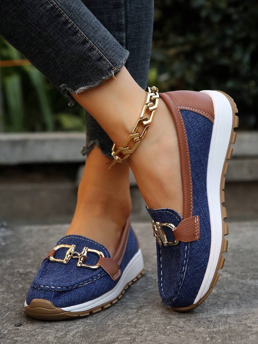 Women's Orthopedic Non-Slip Gold-Buckle Slip-On Loafers - Variant Style 12 | Lavisa