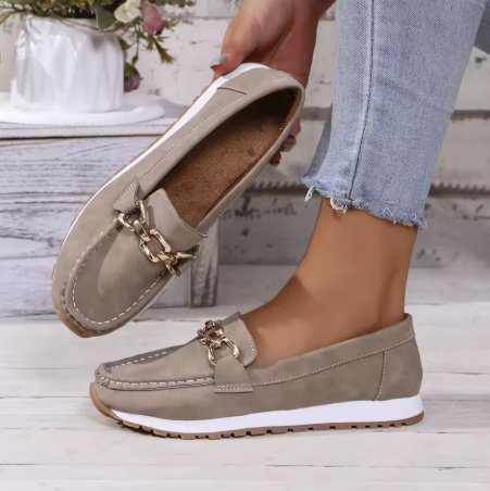 Women's Orthopedic Non-Slip Gold-Buckle Slip-On Loafers - Variant Style 13 | Lavisa