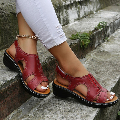 Women's Orthopedic PU Leather Wedge Arch-Support Sandals - Variant Style 8 | Lavisa