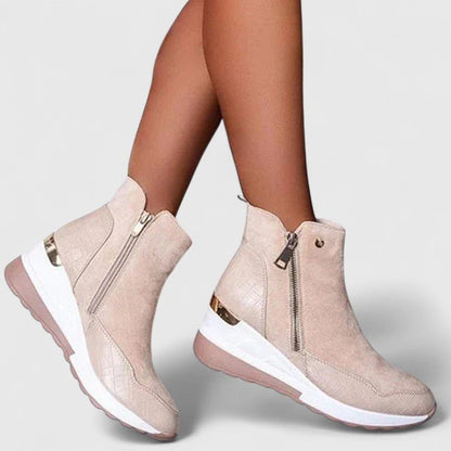 Women's Orthopedic Wedge Ankle Boots Zip-Up Croc-Panel Trainers - Variant Style 8 | Lavisa