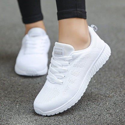 Lavisa - Women's Orthopedic Wide-Fit Lace-Up Mesh Knit Trainers