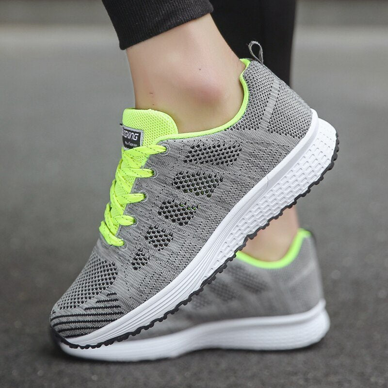 Lavisa - Women's Orthopedic Wide-Fit Lace-Up Mesh Knit Trainers