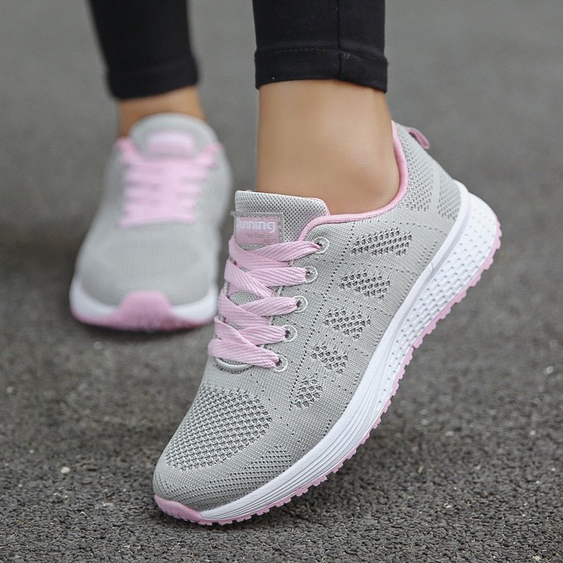 Lavisa - Women's Orthopedic Wide-Fit Lace-Up Mesh Knit Trainers