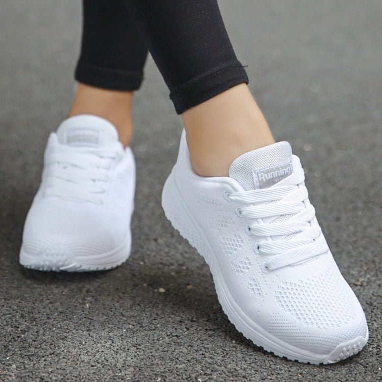 Lavisa - Women's Orthopedic Wide-Fit Lace-Up Mesh Knit Trainers