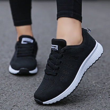 Lavisa - Women's Orthopedic Wide-Fit Lace-Up Mesh Knit Trainers