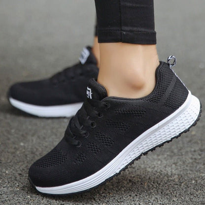 Lavisa - Women's Orthopedic Wide-Fit Lace-Up Mesh Knit Trainers
