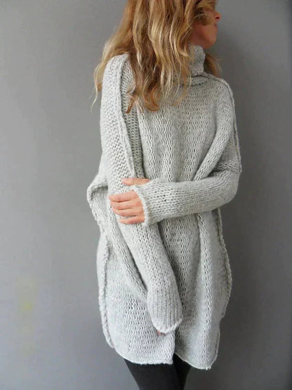 Lavisa - Women's Oversized Chunky Knit Turtleneck Sweater