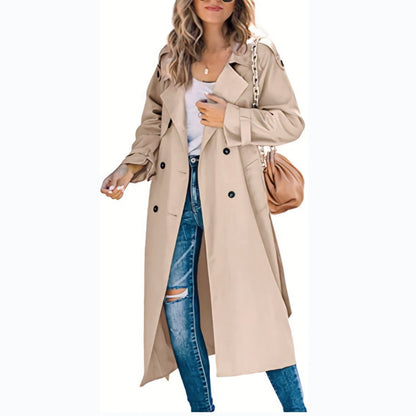 Women's Oversized Double-Breasted Belted Longline Trench Coat - Variant Style 11 | Lavisa