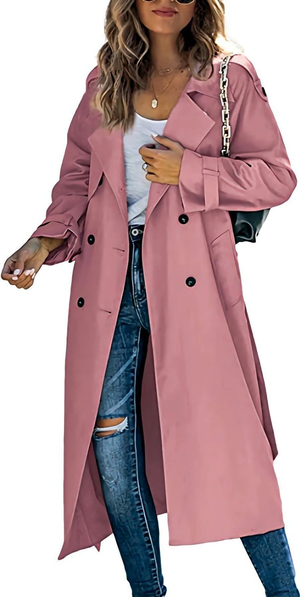 Women's Oversized Double-Breasted Belted Longline Trench Coat - Variant Style 13 | Lavisa