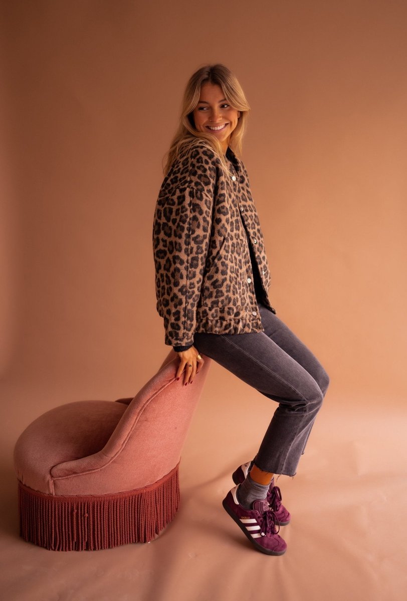 Womens Oversized Leopard Print Quilted Jacket - Variant Style 8 | Lavisa