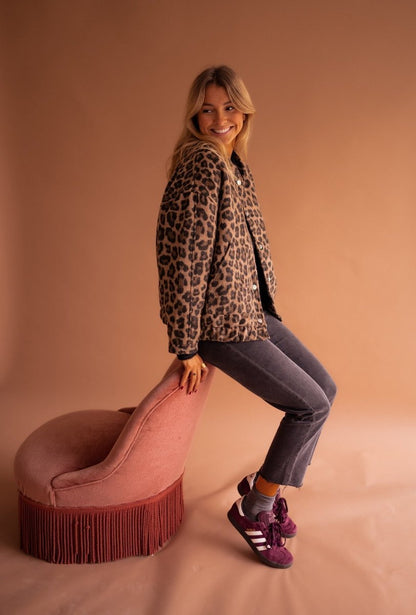 Womens Oversized Leopard Print Quilted Jacket - Variant Style 8 | Lavisa