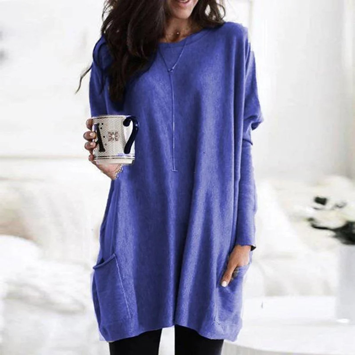 Women's Oversized Long-Sleeve Pocket Tunic Jumper Plus Size - Variant Style 8 | Lavisa