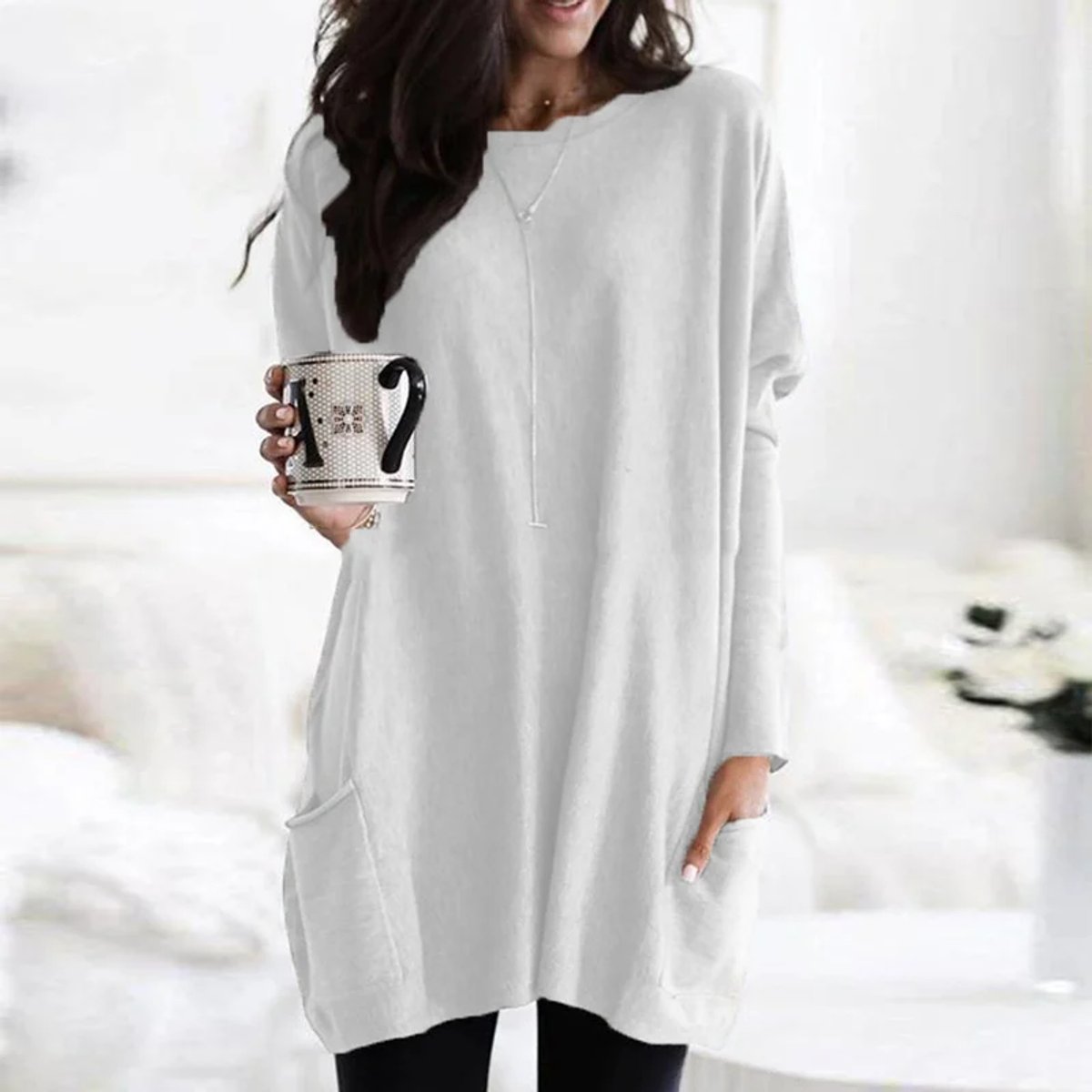 Women's Oversized Long-Sleeve Pocket Tunic Jumper Plus Size - Variant Style 9 | Lavisa