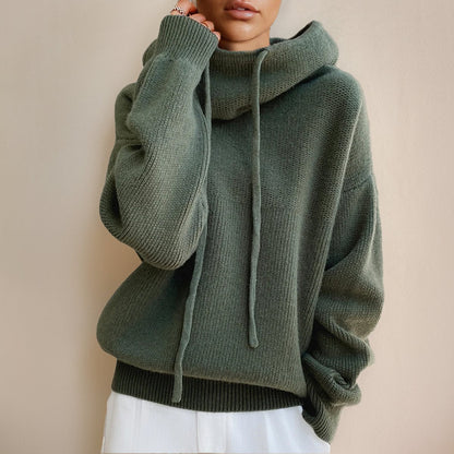 Lavisa - Women's Oversized Hooded Turtleneck Sweater
