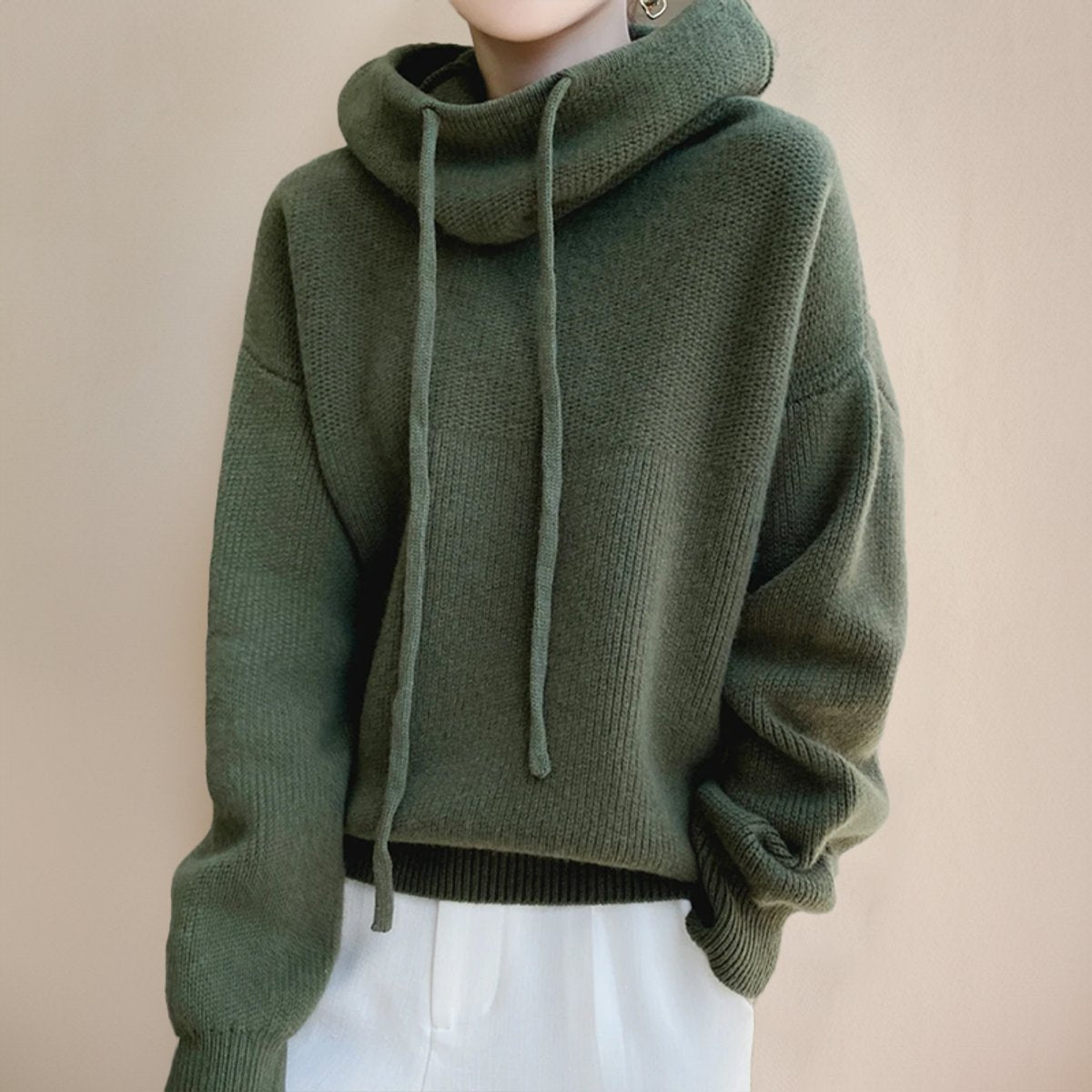 Lavisa - Women's Oversized Hooded Turtleneck Sweater