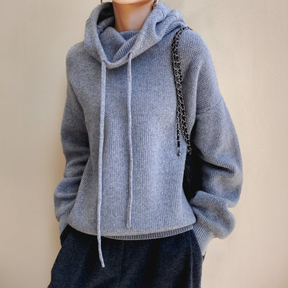Lavisa - Women's Oversized Hooded Turtleneck Sweater