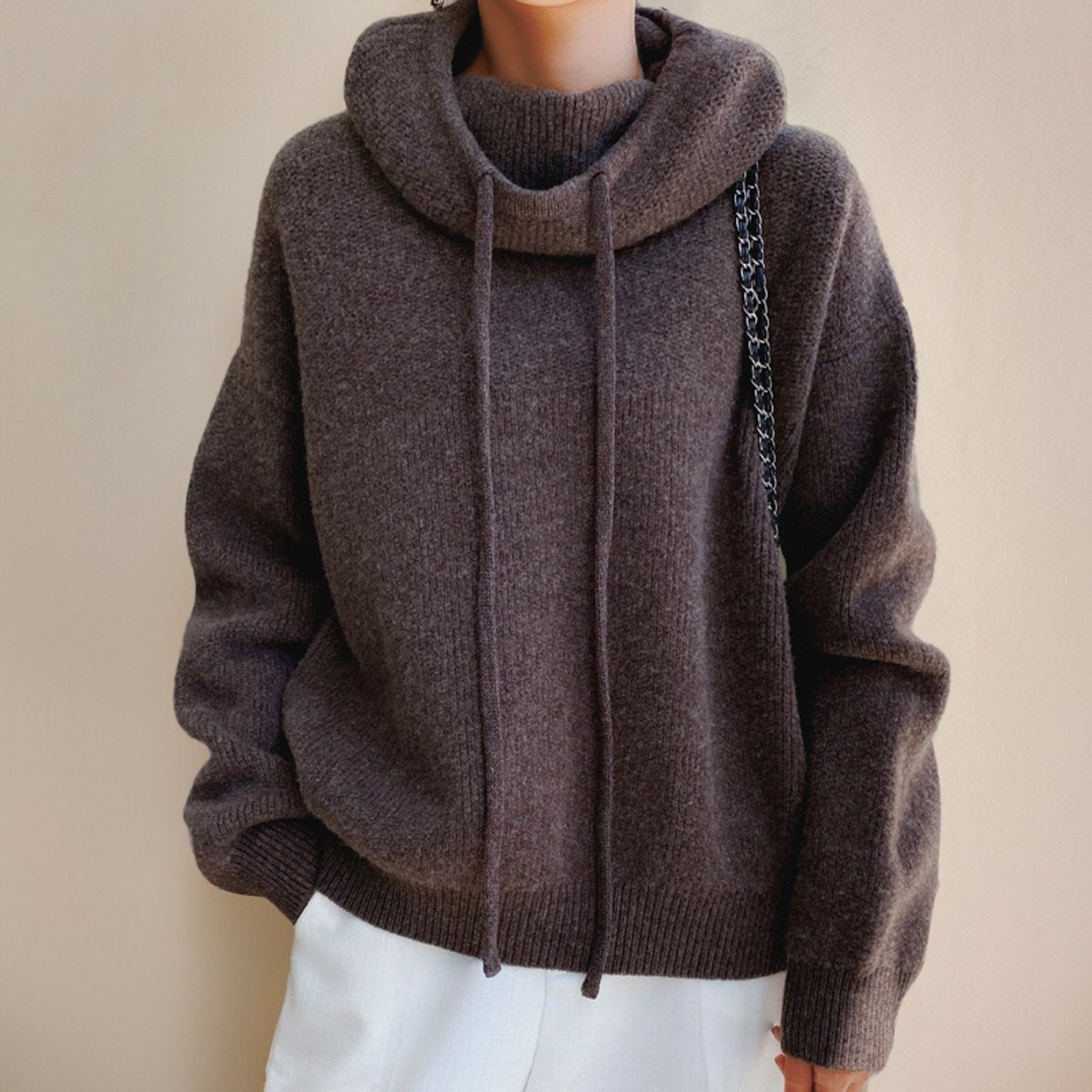Lavisa - Women's Oversized Hooded Turtleneck Sweater