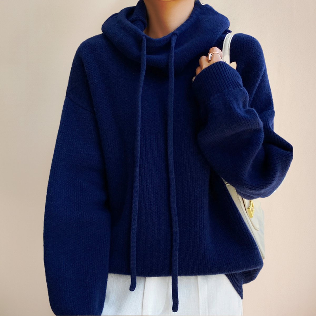 Lavisa - Women's Oversized Hooded Turtleneck Sweater