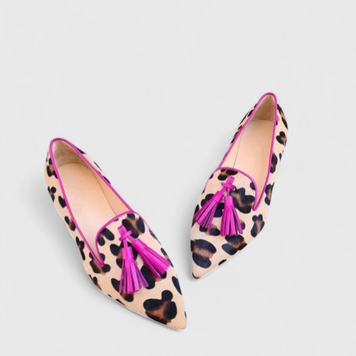 Lavisa - Women's Pointed-Toe Leopard Print Tassel Flat Loafers