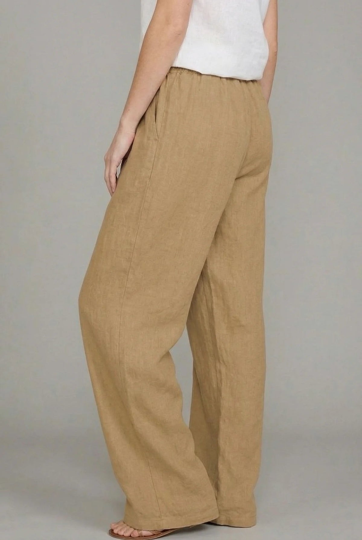 Lavisa - Womens Relaxed Drawstring Wide Leg Linen Pants