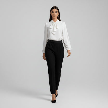 Women's Relaxed-Fit Bow-Tie Neck Long-Sleeve Blouse - Variant Style 8 | Lavisa