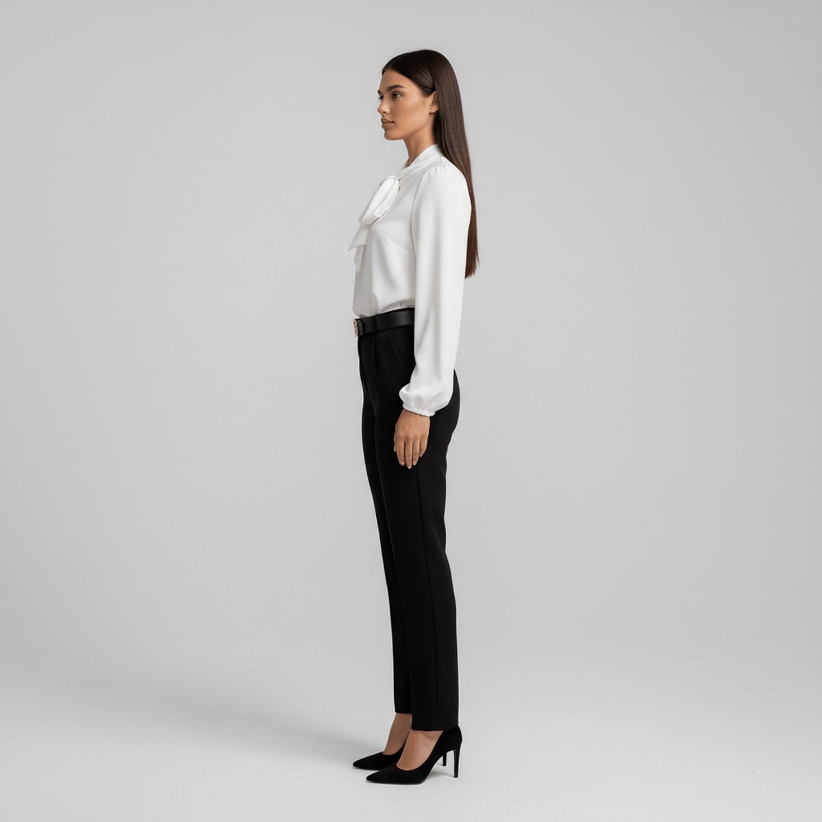Women's Relaxed-Fit Bow-Tie Neck Long-Sleeve Blouse - Variant Style 9 | Lavisa