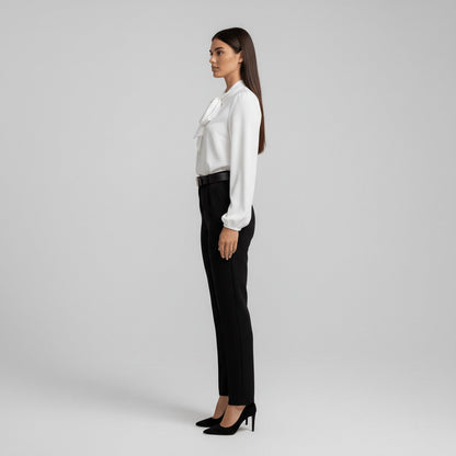 Women's Relaxed-Fit Bow-Tie Neck Long-Sleeve Blouse - Variant Style 9 | Lavisa